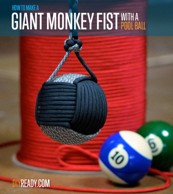 How To Make A Giant Monkey Fist Paracord Project | https://diyprojects.com/make-giant-monkey-fist/