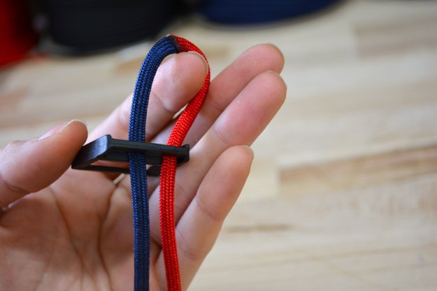 Thread the loop through buckle | Learn To Make A Paracord Dog Collar | Instructions