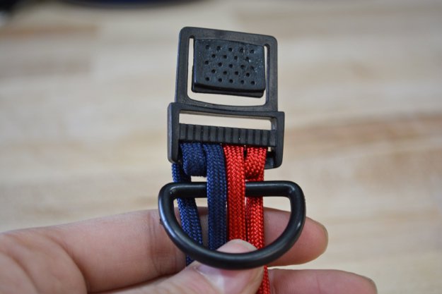 Slide the D-Ring on over the other end of the collar | Learn To Make A Paracord Dog Collar | Instructions