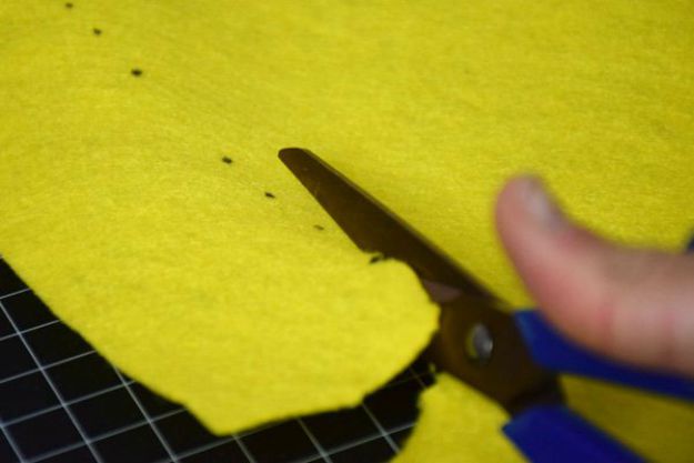 Cut out minion costume pieces | How To Make A Minion Costume | DIY Costume Plans 