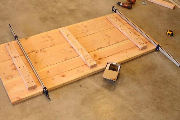 Table support board | DIY Pipe Leg Table | Workbench Plans And Rustic Furniture Tutorial