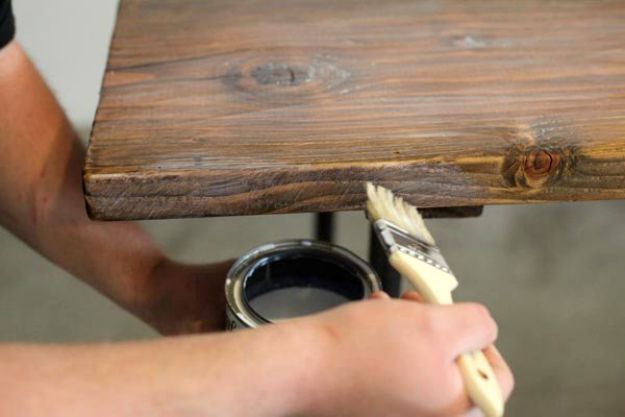 Use poly sealer | DIY Pipe Leg Table | Workbench Plans And Rustic Furniture Tutorial