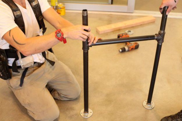 Finish building the leg | DIY Pipe Leg Table | Workbench Plans And Rustic Furniture Tutorial