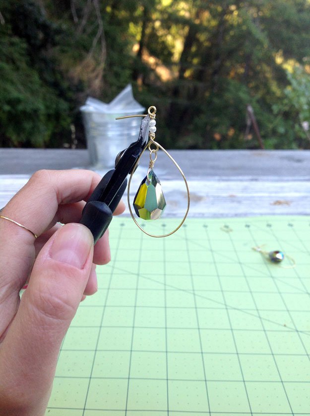 How To Make Tear Drop Wire Wrapped Earrings Using Simple Jewelry Making Supplies 