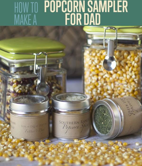 DIY Gifts For Dad | Rustic Popcorn Sampler | https://diyprojects.com/fathers-day-gift-ideas/