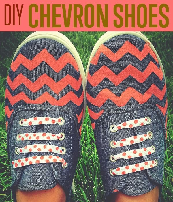 DIY Projects For Teens | Chambray Chevron Tennis Shoes