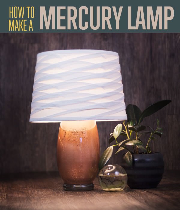 copper mercury glass lamp