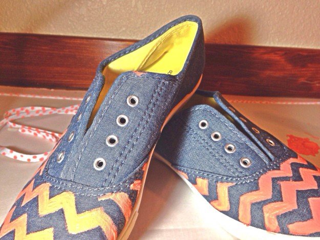 How To Make Chambray Chevron Pattern Shoes
