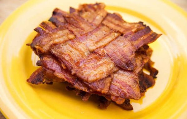 Two bacon weave pieces for the meat lovers.