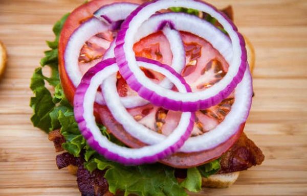 Stack as many ingredients as you want in your bacon weave BLT.