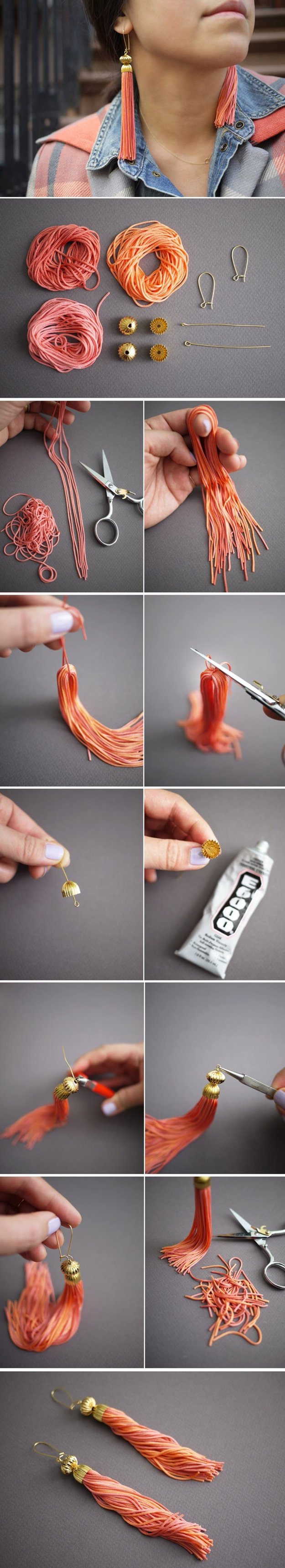 Step-by-step guide on how to make tassel earrings