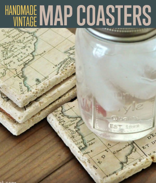 How to Make DIY Vintage Map Coasters