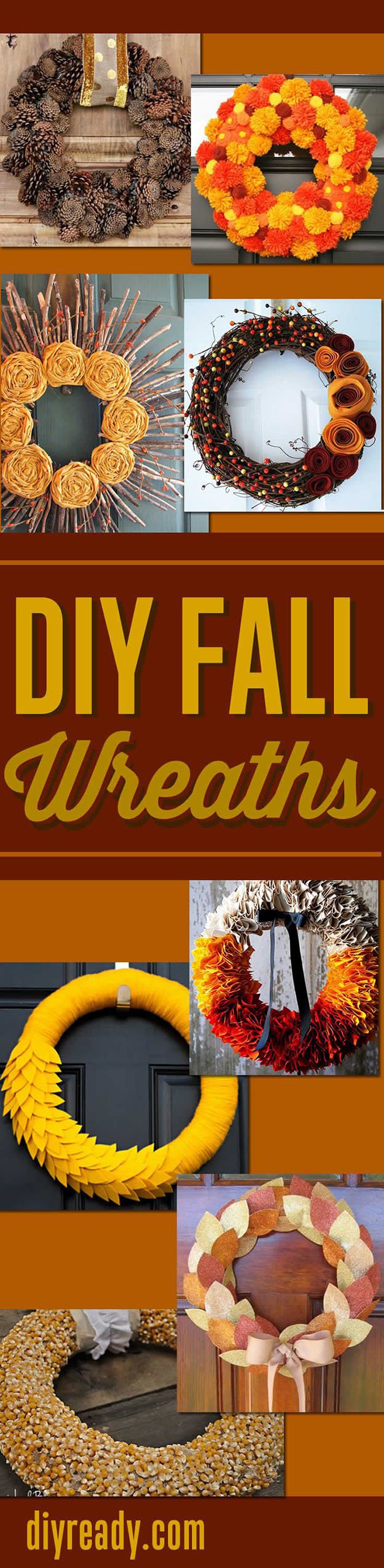 Fun Fall Wreath Ideas | How To Make Front Door Wreaths | https://diyprojects.com/fall-wreath-ideas/