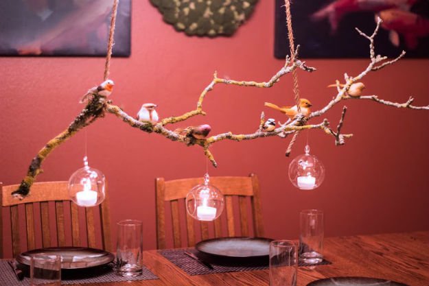 Natural Branch Suspended Table Centerpiece