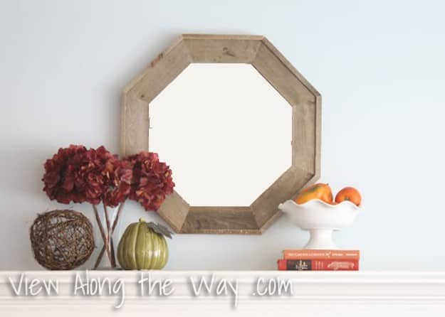 Octagon Mirror | 31 Super Cool DIY Reclaimed Wood Projects