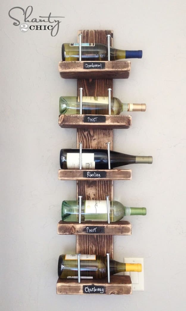 Wine Rack | 31 Super Cool DIY Reclaimed Wood Projects