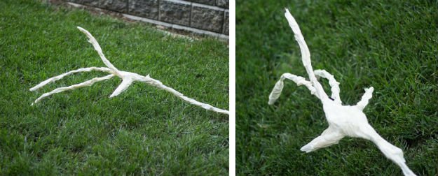 Work on the Spindly Hands | Outdoor Halloween Decorations: Make A Rotting Corpse Scarecrow