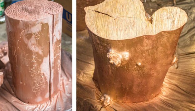 Golden Tree Stump End Table | How to Build a Table