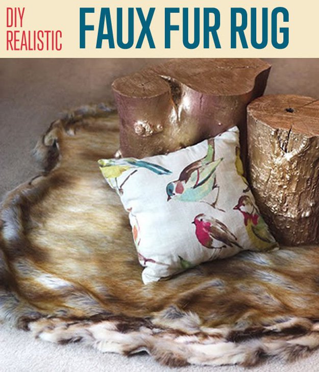 DIY Realistic Faux Fur Rug | DIY Home Decor