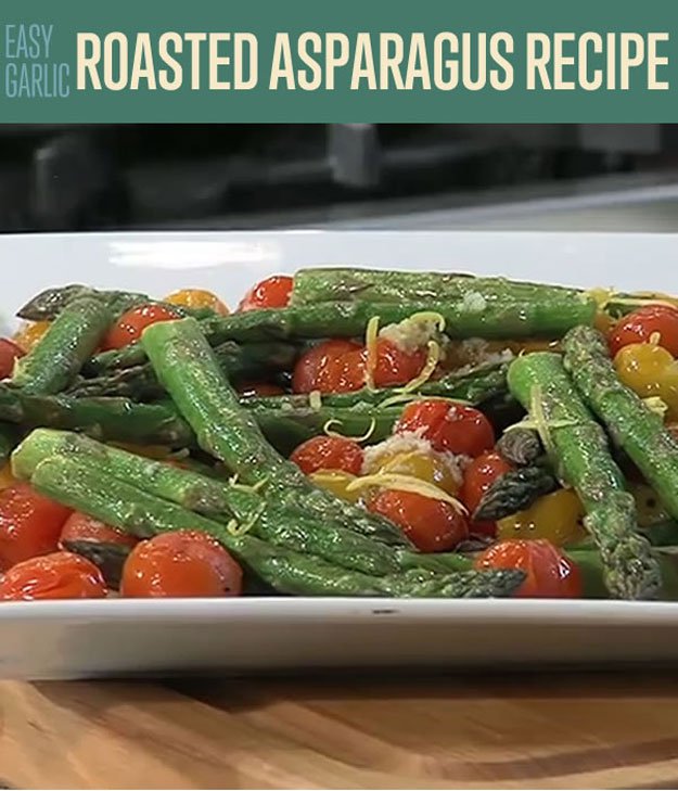 Easy Garlic Roasted Asparagus Recipe | https://diyprojects.com/easy-garlic-roasted-asparagus-recipe-how-to-roast-asparagus/