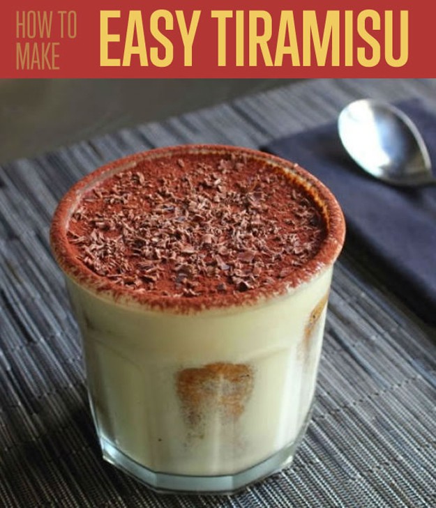 Easy Homemade Individual Tiramisu Recipe | https://diyprojects.com/easy-tiramisu-recipe