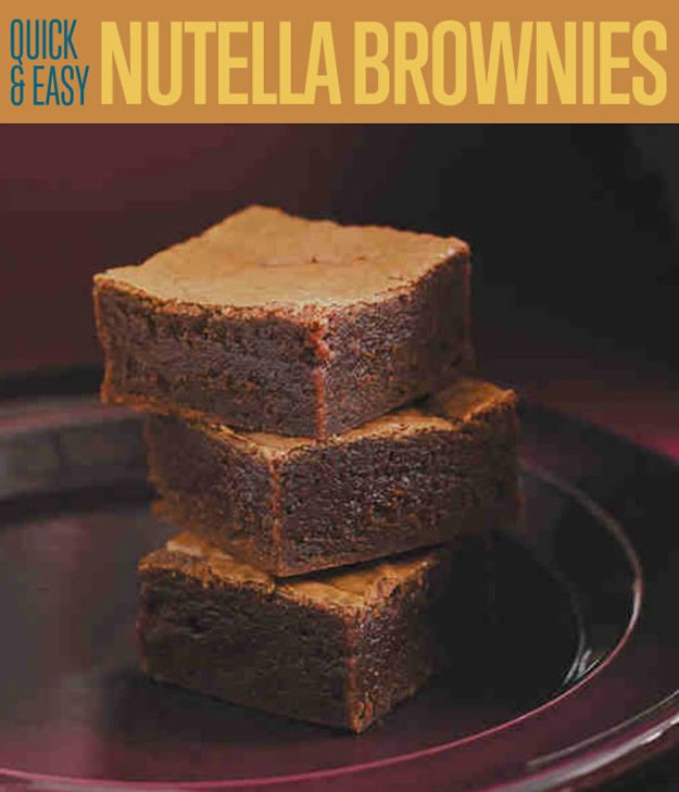 Quick & Easy Nutella Brownie | https://diyprojects.com/quick-and-easy-nutella-brownies-recipe