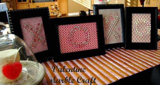 XOXO Valentine Framed Marble Display | Cute And Easy Valentine Decorations To DIY