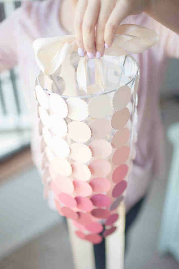 Paint Swatch Chandelier | 17 Amazing DIY Paint Chip Projects - 