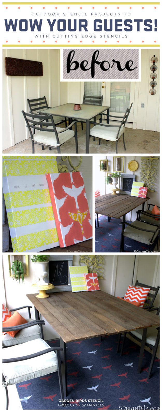 DIY Stencil Ideas to Make | diyprojects.com/26-best-stencils-for-home-decor/
