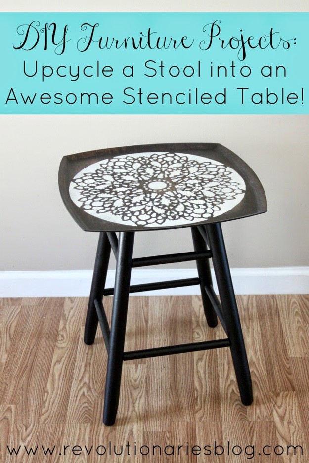 Homemade Stencil Table Ideas | diyprojects.com/26-best-stencils-for-home-decor/