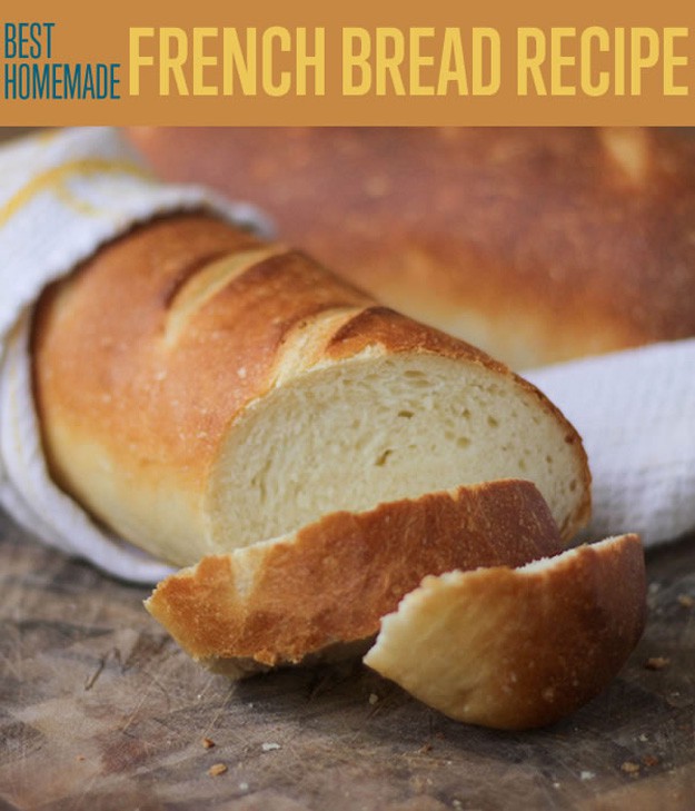 Best Easy Homemade French Bread Recipe | www.diyprojects.com/best-homemade-french-bread-recipe/