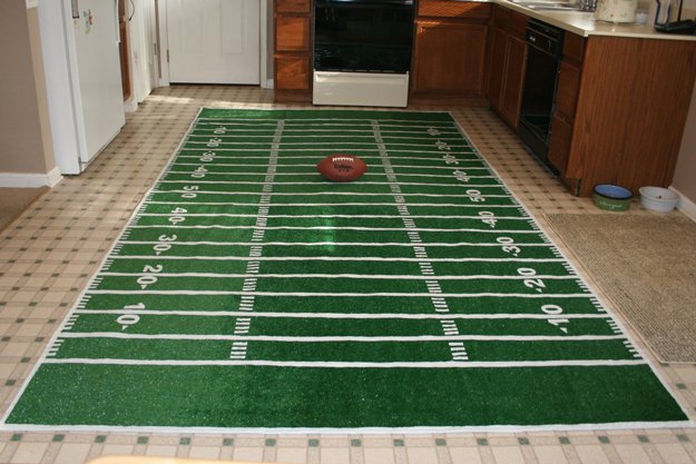 Football Field Rug | More Awesome Man Cave Ideas For Manly Crafts Lovers | man cave stuff