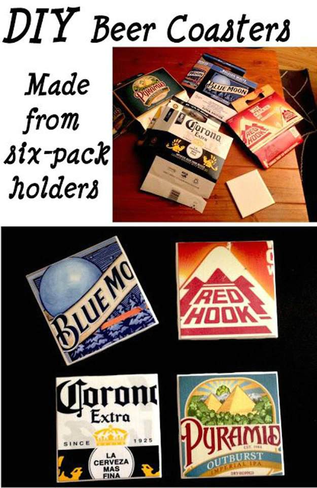 DIY Beer Coasters | More Awesome Man Cave Ideas For Manly Crafts Lovers | man cave room decor