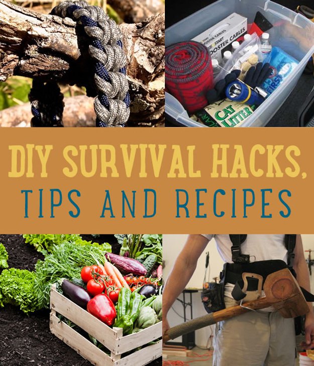 DIY Survival Hacks, Tips and Recipes | www.diyprojects.com/diy-survival-hacks-tips-and-recipes/