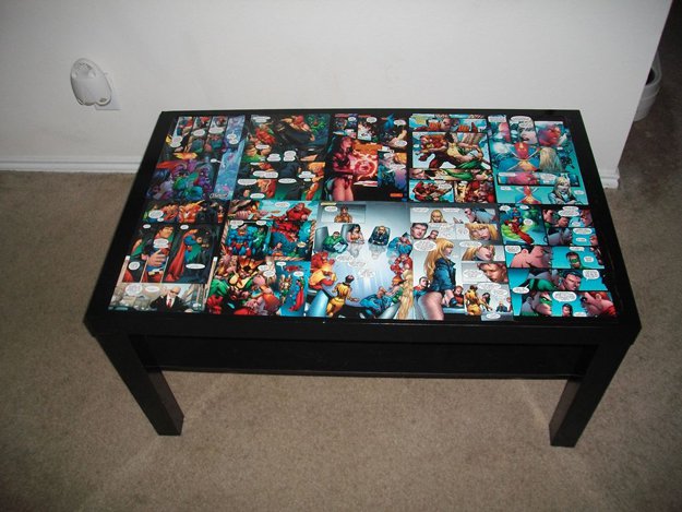 DC Comic Coffee Table | More Awesome Man Cave Ideas For Manly Crafts Lovers | man cave ideas for a small room