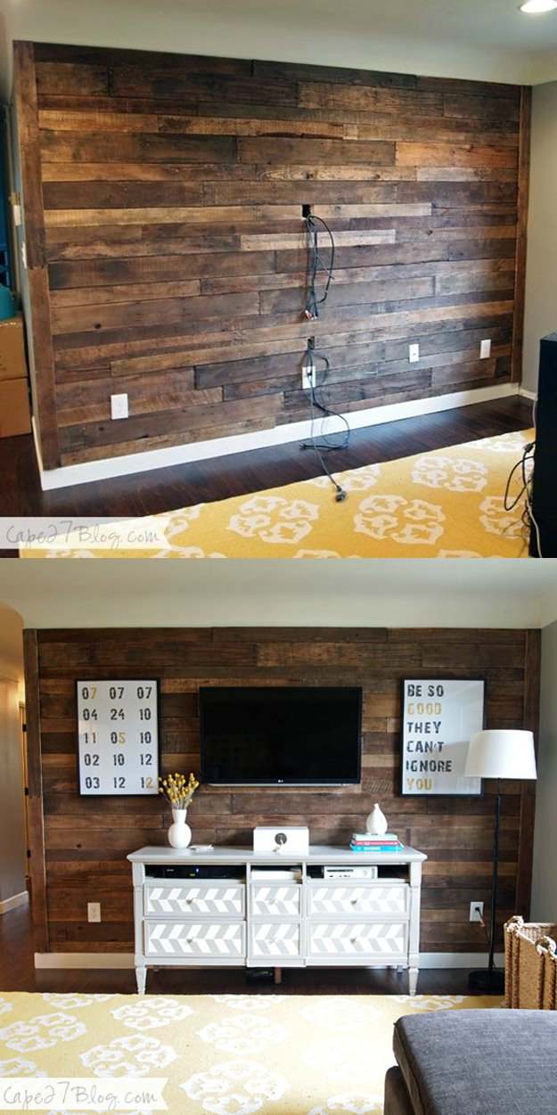 Pallet Wall | More Awesome Man Cave Ideas For Manly Crafts Lovers | diy man caves