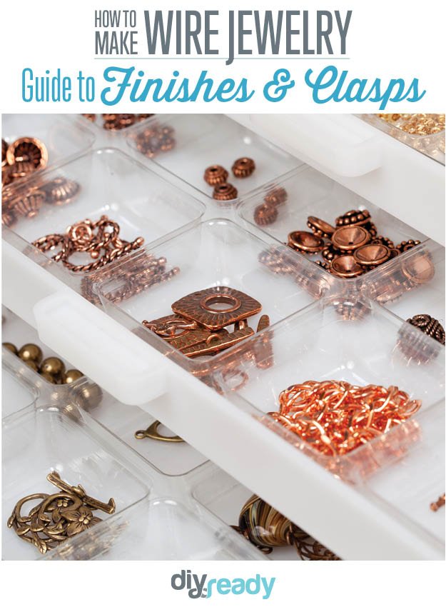 Your guide to finishes and jewelry clasps for your wire jewelry projects. by DIY Projects at https://diyprojects.com/how-to-make-wire-jewelry-types-of-jewelry-clasps