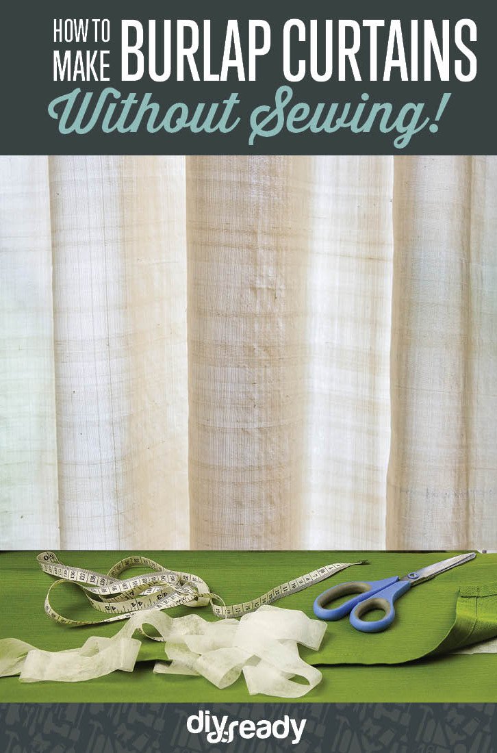 how to make NO SEW burlap curtains 