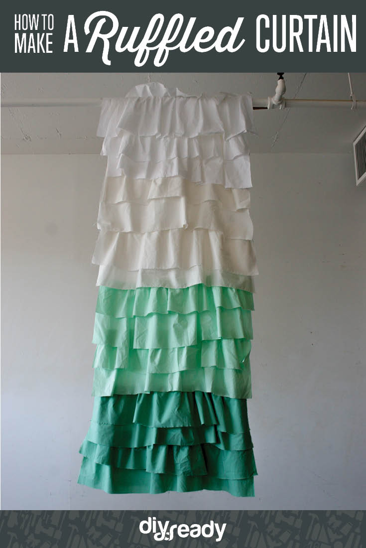 how to make a ruffled shower curtain | Learn to make a beautiful ruffle shower curtain inspired by Anthropologie with our easy to follow tutorial! By DIY Projects at https://diyprojects.com/ruffle-shower-curtain