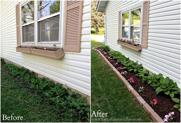 Before and After Side Yard Curb Appeal Makeover | https://diyprojects.com/diy-ideas-home-improvement-on-a-budget/