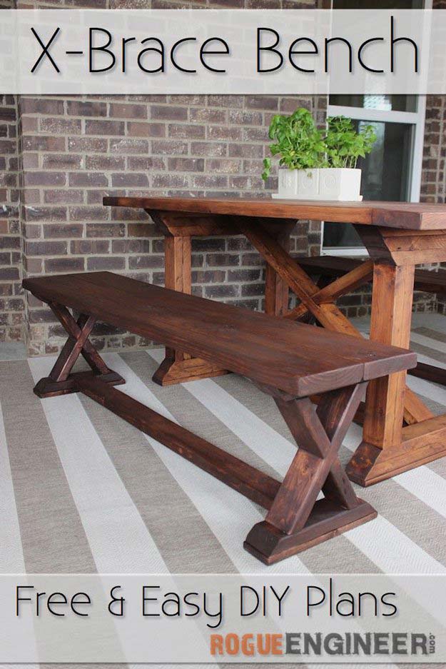 DIY X-Brace Bench | Easy Woodworking Projects 