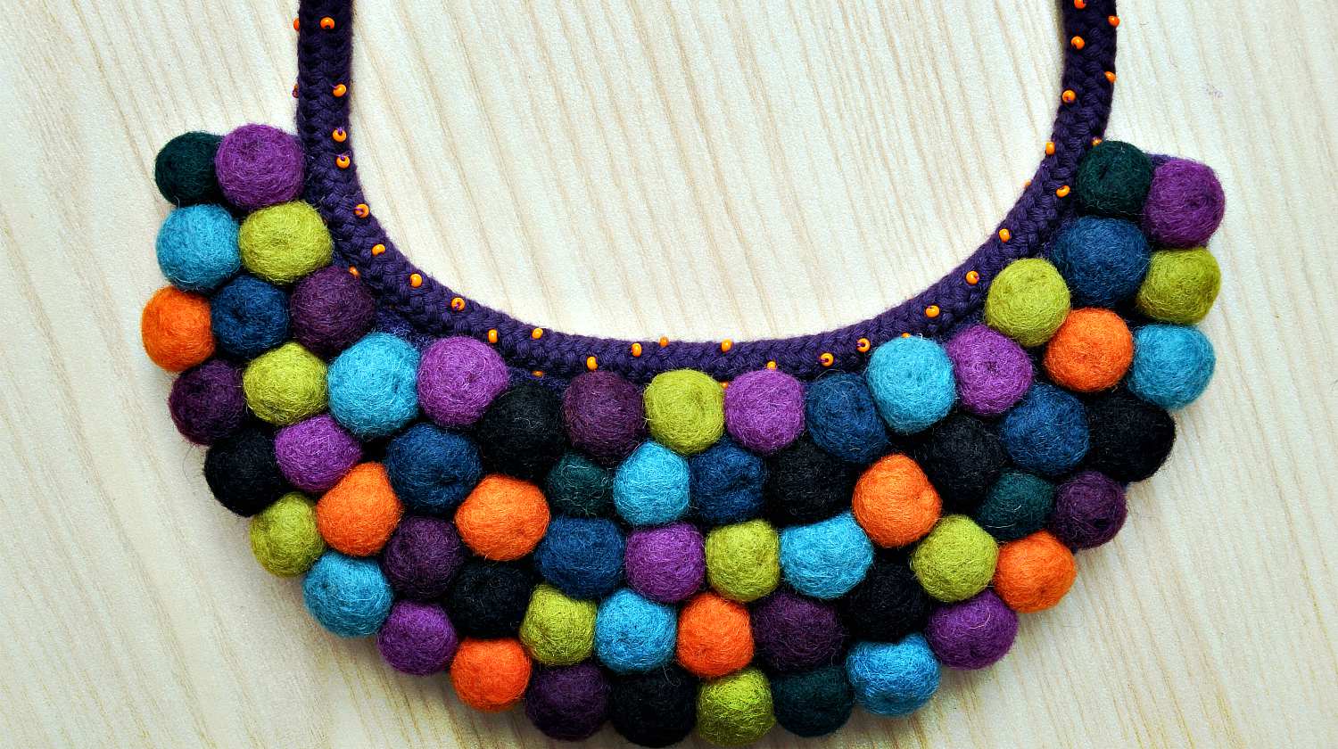 Feature | Colorful felt balls necklace | DIY Felt Balls Projects And Crafting Ideas