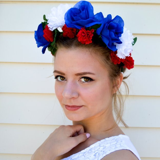 Red white and blue flower crown | How to Make a Flower Crown | Pretty Flower Headbands