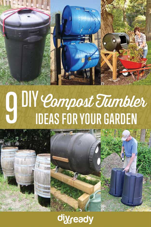 9 DIY Compost Tumbler Ideas | https://diyprojects.com/9-diy-compost-tumbler-ideas/