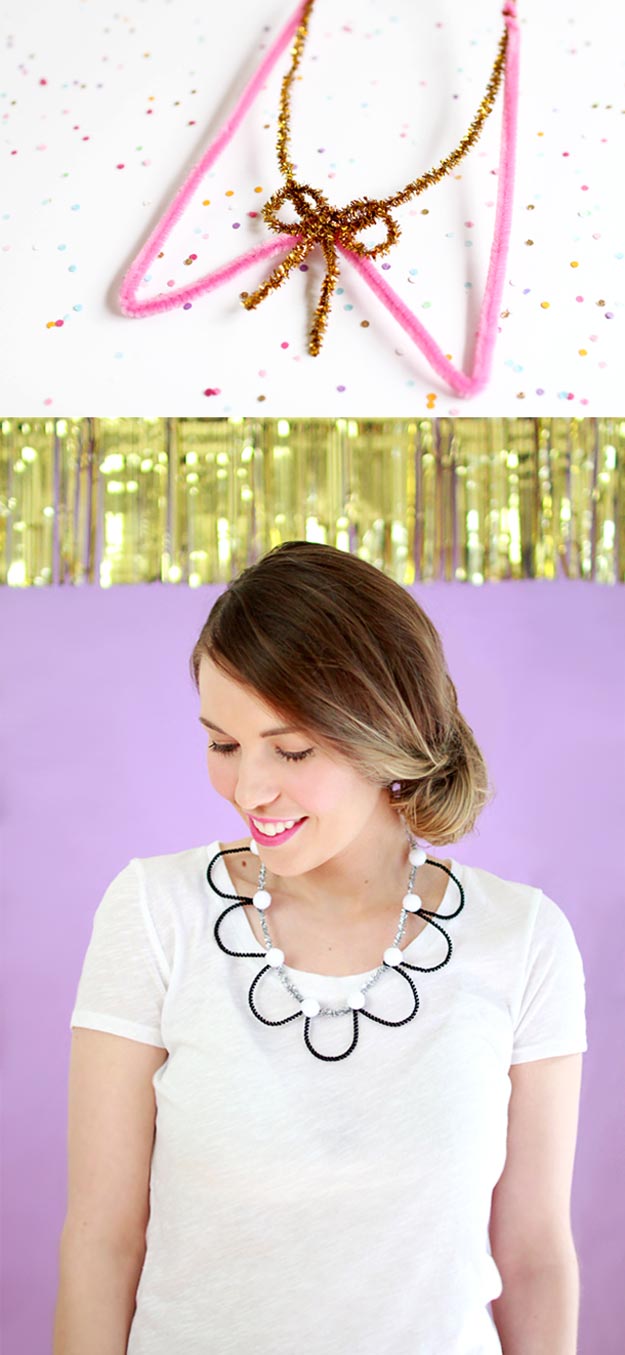 DIY Pipe Cleaner Statement Necklaces | Cool DIY Crafts to Make with Pipe Cleaners