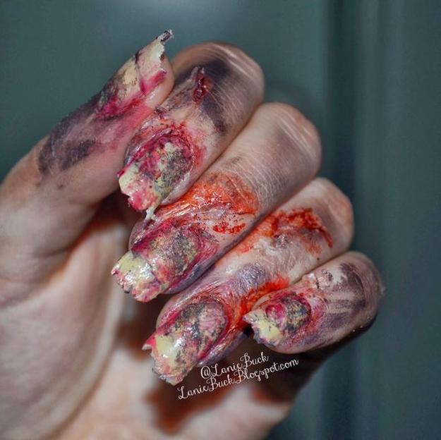 DIY Back from the Grave Halloween Nails | DIY Zombie Costume Ideas