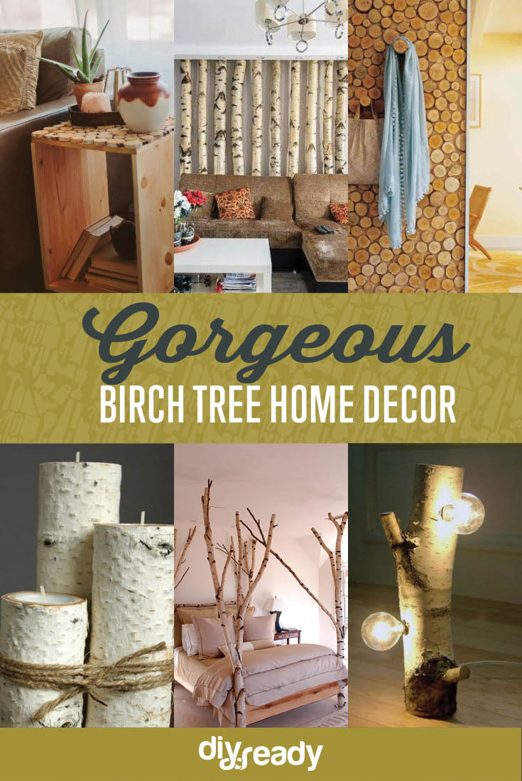 birch tree DIY room decor, see more at https://diyprojects.com/diy-room-decor-birch-trees