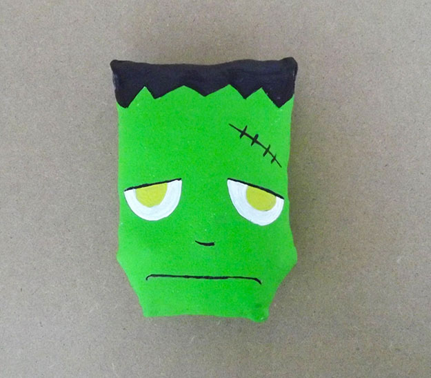 How to make a DIY Frankenstein doll - Step 8, check it out at https://diyprojects.com/halloween-arts-and-crafts-diy-mr-mrs-frankenstein-cloth-dolls