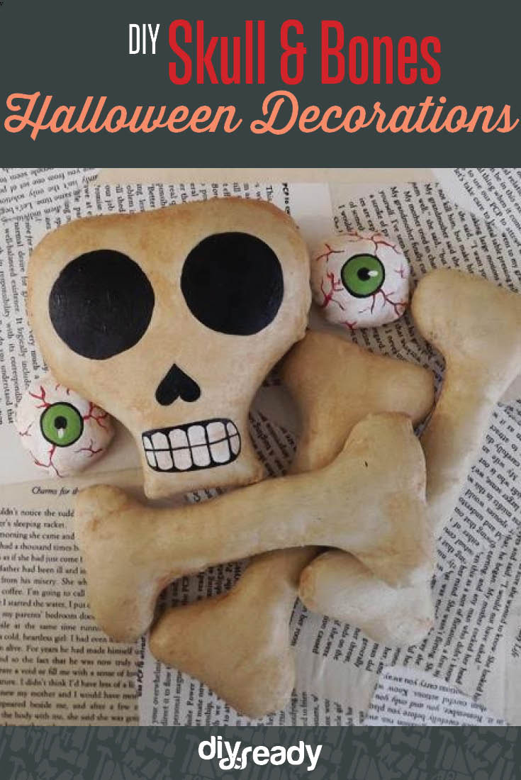 DIY Halloween Skull And Bones For Decorations | https://diyprojects.com/make-halloween-skull-bones-decorations/