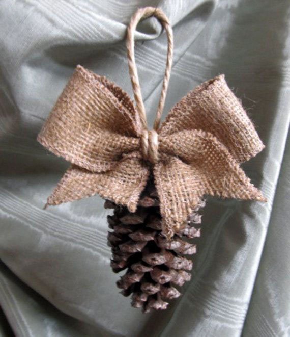DIY Pinecone Ornament | 27 Spectacularly Easy DIY Christmas Tree Ornaments, see more at https://diyprojects.com/spectacularly-easy-diy-ornaments-for-your-christmas-tree